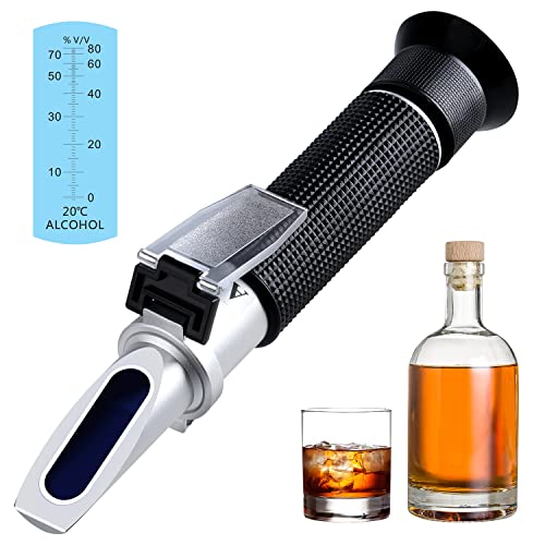 Optical Hydrometer Alcohol Refractometer (0-80% v/v) for Distilled Spirits, Alcohol Content Measurement Meter in Alcohol Liquor Products - Not Suitable for Beer or Wine von XRCLIF