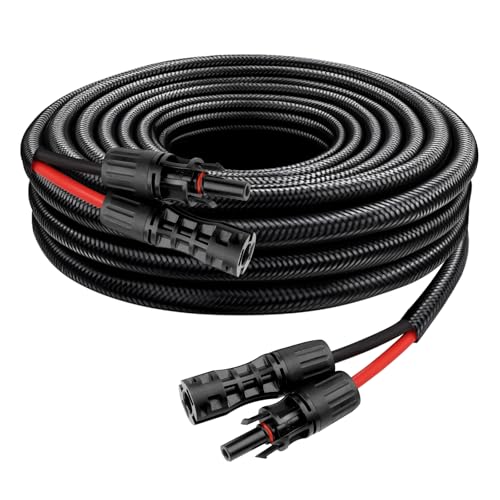 XRDS -RF Solarkabel 3 m, 8 AWG Solar-Verlängerungskabel mit männlichen und weiblichen Solarsteckern, flammhemmende Schutzhüllen, Solarpanel-Kabel, wetterfester PV-Draht für Solarpanel-Verbindung von XRDS -RF