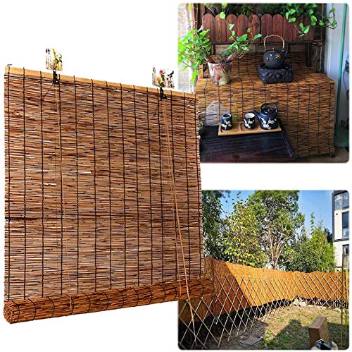 Bambusrollo Outdoor - Rollo Bambus Ohne Bohren, Sonnenschutz, Sichtschutz, Holzrollo Für Fenster, Pavillon, Balkon, Außenbereich Bambu Jalousien,120 x 200 cm (47 x 79 in) von XRDSHY