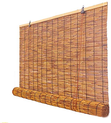 XRDSHY Bambusrollos Für Aussenbereich,Natür Schilfrollos,Fenster Rollo Holz,mit Seitenzug Sichtschutz Raffrollo Bambus Rollo,für Innen Fenster Und Türen Strohvorhänge,Anpassbar,70x100cm/28x39in von XRDSHY