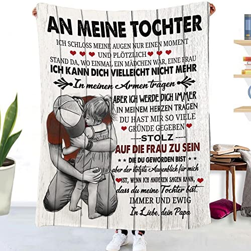 Decke An Meine Tochter, Flanelldecke An Meine Tochter Deutsch,Vater Mutter zu Tochter Kuscheldecke Luftpost Decke Positiv Ermutigen Sie Ihre Tochter zur Liebe,Decke für Meine Tochter 15-150x200cm von XRDSHY