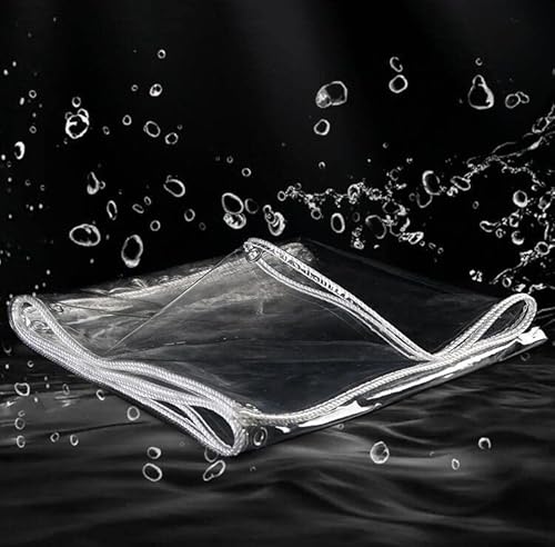 PVC Plane Transparent Mit Ösen, Abdeckplane Folie Transparent Balkon Terrasse Überdach Regenschutz Windschutz Schutzplane, Winter Pavillon Planen Durchsichtig Für Außenbereich,1.1x10m/3.6x32.8ft von XRDSHY