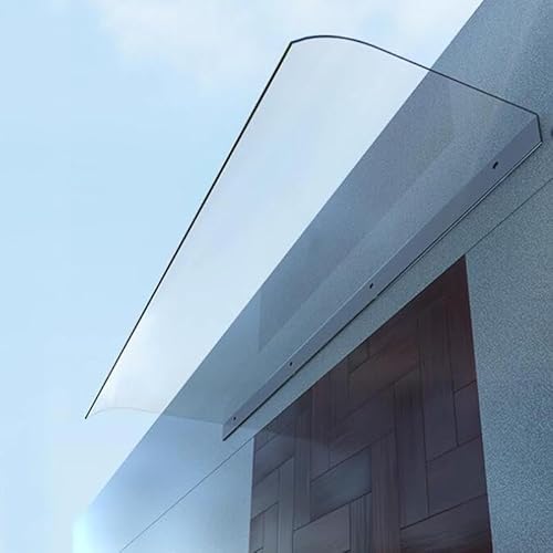 Vordach Überdachung Haustürvordach,Regenschutz Vordach für Haustür aus Polycarbonat Transparent Pultvordach Wetterschutz,Rundbogenvordach Inkl Montagematerial,40x260cm/15.75 von XRDSHY