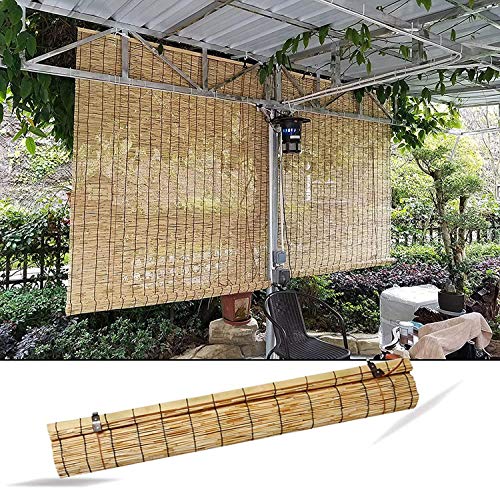 XRDSHY Bambusrollo, Rollo Bambus Sonnenschutz Bambus Jalousie Außen, Retro Winddicht Rollvorhang Mit Beschlägen, Holzrollo Für Fenster Tür Rollos,150 x 175 cm (59 x 69 in) von XRDSHY