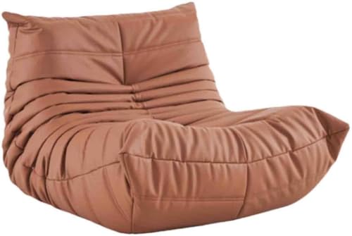 XRDSHY Misorat Faules Sofa, lässiges Sofa Schlafzimmer Wohnzimmer kann Sich hinlegen und schlafen, Einzelsessel, NAPA-Leder verschleißfest und Kratzfest, Hellbraun-103X88X70CM von XRDSHY