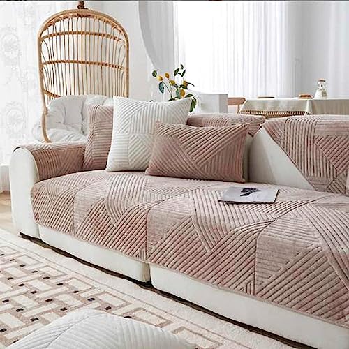 XRDSHY Samt Sofabezug rutschfeste Sofadecke，sofaschutz1 2 3 4-Seater L Shape Sofaschoner,Hund Katze Überwurf Hundedecke Ecksofa Sofa Schutzdecke Sofaschutz Hund Kratzschutz Katze,Coffeecolor-70x70cm von XRDSHY