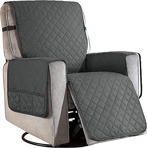 XRDSHY Sesselschoner Für Relaxsessel, Wasserdicht rutschfest sesselschoner Mit Armlehnen,1 Sitzer Taschen Sesselüberwurf,Waschbar Sesselschutz für Hunde Haustieren,Greya-Large von XRDSHY