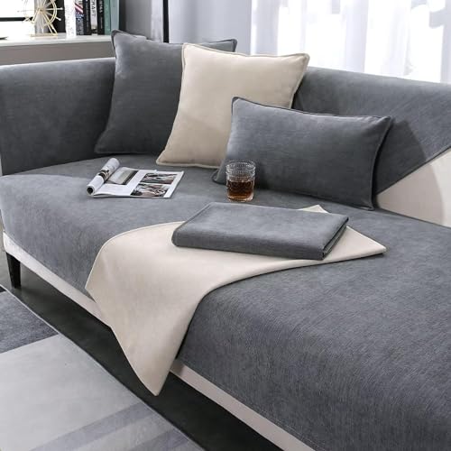 XRDSHY Sofabezug, Sofa Überwurf, Sofa überwurfdecke, Sofa überzug，Sofadecken für Sitzfläche, Sofadecke rutschfest, Couch Bezüge, Sofa Schoner,Grau-70 * 210cm von XRDSHY