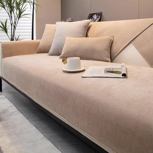 XRDSHY Sofabezug, Sofa Überwurf, Sofa überwurfdecke, Sofa überzug，Sofadecken für Sitzfläche, Sofadecke rutschfest, Couch Bezüge, Sofa Schoner,Hellkaffee-90 * 160cm von XRDSHY