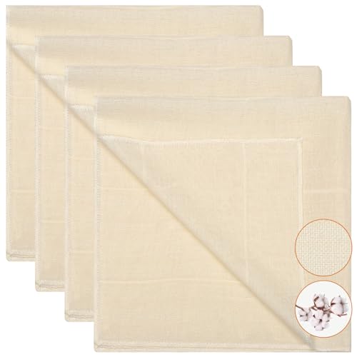 4 Stück Passiertuch, 50x50cm & 60x60cm Käsetuch Cheesecloth 100 Dichtegrad Abseihtuch Wiederverwendbar Waschbar für Hausgemachten Käse Joghurt von XREE