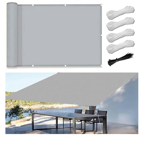 Markise Rechteckig Sonnensegel wasserdicht mit UV Schutz 99% .Sonnenschutz für Balkon, Terrasse, Garten mit Augenösen und Zugseil - EinfacheMontage (2.4×4.6M,Light Gray) von XRLQZH