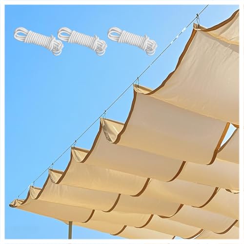 Retractable Wave Sun Shade Sail, Waterproof Rectangular Awning with Eyelets95% UV Protection, Sun Protection Awning, Tear-Resistant, Weatherproof, with Rope, for Garden (1.2×3M,Yellow) von XRLQZH