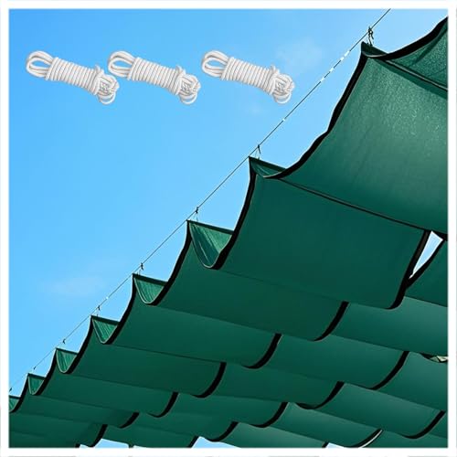 Retractable Wave Sun Shade Sail, Waterproof Rectangular Awning with Eyelets95% UV Protection, Sun Protection Awning, Tear-Resistant, Weatherproof, with Rope, for Garden (1.5×4M,Green) von XRLQZH
