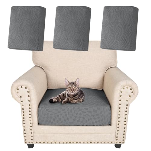 XRLQZH Sofa Seat Cushion Cover, Highly Elastic Seat Cover, Couch Cushion Covers Replacement Living Room,Protective Cover, Replacement for Individual Cushions (Light Grey,3Pc W50-75cm D50-75cm) von XRLQZH