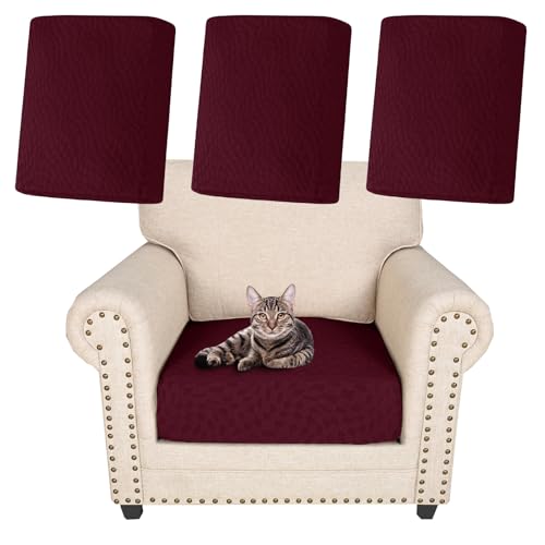 XRLQZH Sofa Seat Cushion Cover, Highly Elastic Seat Cover, Couch Cushion Covers Replacement Living Room,Protective Cover, Replacement for Individual Cushions (Red,3Pc W50-75cm D50-75cm) von XRLQZH