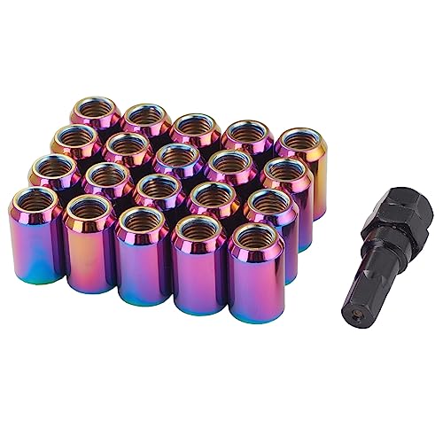 XRMXF 20 Stück Kegel 60° Schmal Sechskantschlüssel Stahl Lug Nuts M12 x 1,5 Radmuttern (Multicolored) von XRMXF