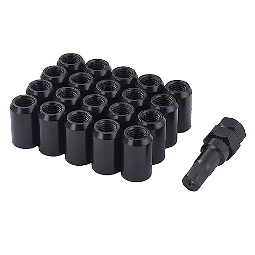 XRMXF 20 Stück Kegel 60° Sechskantschlüssel Sechskantschlüssel Stahl Lug Nuts M12 x 1,5 Radmuttern (Schwarz) von XRMXF