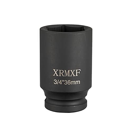 XRMXF Kraft-Stecknuss, Kraft-Steckschlüssel-Einsatz Sechskant, 3/4" Schlagschrauber-Nüsse, lang, 36mm von XRMXF