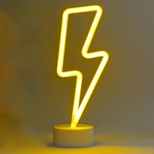 XRR Neon Schilder, Blitz Zeichen Lichter mit Basis Batterie/USB Powered, Nachtlicht Led Sign für Weihnachten Kinderzimmer Wohnzimmer Hochzeit Dekor XRR Neon Schilder, Blitz Zeichen Lichter mit Basis Batterie/USB Powered, Nachtlicht Led Sign für Weihnachten Kinderzimmer Wohnzimmer Hochzeit Dekor von XRR
