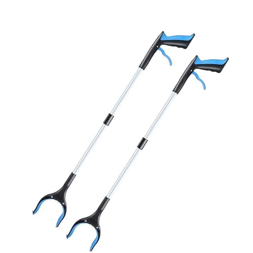 XRR 2 Stück müllzange,83cm Faltbare Aluminium Greifzange,Garten Müllgreifer mit Magnetspitzen,Greifer für Senioren,Teleskop Krallengreifer für Senioren und Kinder(Blau) Hilfsmittel von XRR
