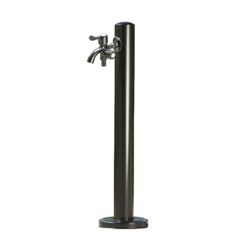 Schwarz Wassersäule Garten Wasserzapfsäule Edelstahl Frostsicherer Außenwasserhahn Wasserzapfstelle Auslaufhahn Wasserentnahmestelle(Color:Round column with faucet,Size:60cm) von XRRJFYH