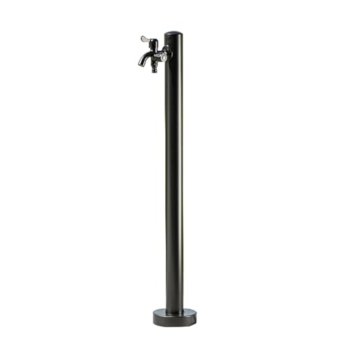 Schwarz Wassersäule Garten Wasserzapfsäule Edelstahl Frostsicherer Außenwasserhahn Wasserzapfstelle Auslaufhahn Wasserentnahmestelle(Color:Round column with faucet,Size:95cm) von XRRJFYH