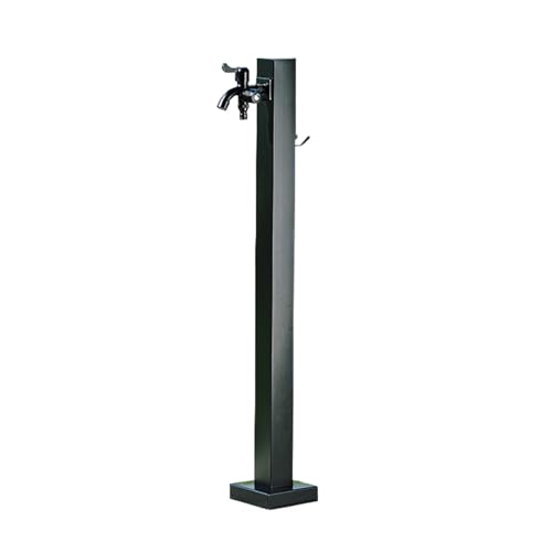 Schwarz Wassersäule Garten Wasserzapfsäule Edelstahl Frostsicherer Außenwasserhahn Wasserzapfstelle Auslaufhahn Wasserentnahmestelle(Color:Square colum wit dual Faucet,Size:95cm) von XRRJFYH