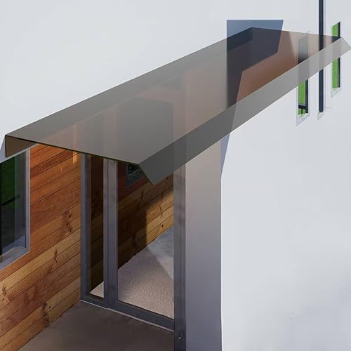 XRRJFYH Polycarbonat Abdeckung mit Edelstahl Zubehör, Vordach Haustür, Tür Überdachung, Markise(Brown,40x60cm) von XRRJFYH