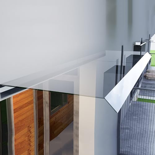 XRRJFYH Polycarbonat Abdeckung mit Edelstahl Zubehör, Vordach Haustür, Tür Überdachung, Markise(Clear,50x40cm) von XRRJFYH
