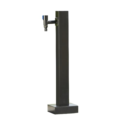 XRRJFYH Schwarz Wassersäule Garten Wasserzapfsäule Edelstahl Frostsicherer Außenwasserhahn Wasserzapfstelle Auslaufhahn Wasserentnahmestelle(Color:Square Column with Faucet,Size:60cm) von XRRJFYH