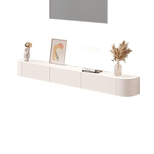 XRRJFYH TV Schrank Holz Lowboard Hängend Fernsehschrank TV Bank Fernsehtisch TV Cabinet Wohnzimmer TV Tisch TV Board (Color : Wit, Size : 140cm/55in) von XRRJFYH