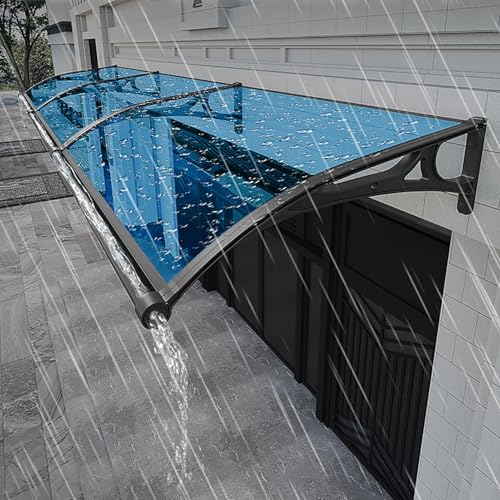XRRJFYH Tür Überdachung, Regenschutz mit Drainagerinne, Vordach für Haustür, Markise Wetterfest(Blue,70x200cm) von XRRJFYH