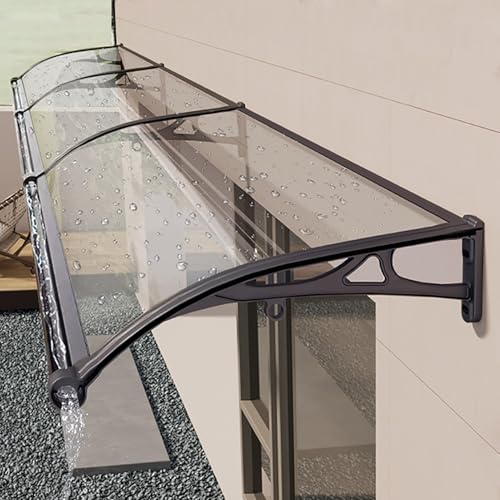 XRRJFYH Tür Überdachung, Regenschutz mit Drainagerinne, Vordach für Haustür, Markise Wetterfest(Clear,50x80cm) von XRRJFYH