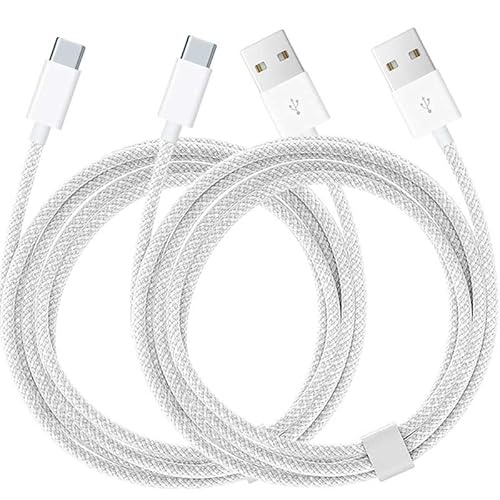 USB C Kabel [ 2Stück 1M ] iPhone 16/15 Auto Ladegerät Kabel, USB A auf USB C flechten Kabel kompatibel für iPhone 16/15, 16/15 Plus, 16/15 Pro, Pro max, 16E Ladekabel kabel, AirPods 4 Ladegerät Kabel von XRX