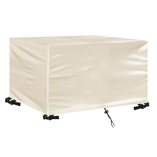 XRXDSY Abdeckung Gartenmöbel Winterfest 100x60x90cm,420D Abdeckplane Gartenmöbel Wasserdicht und Windfest, Abdeckung Gartentisch,Schutzhülle Gartenmöbel,Ideal für Gartenmöbelsets,Beige von XRXDSY