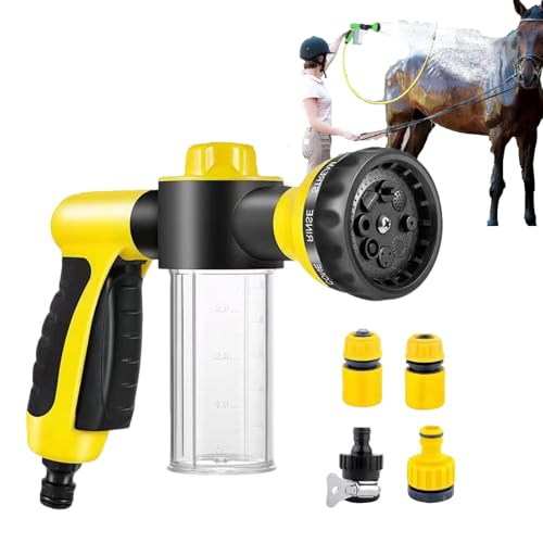 XRXRX Auto Schaum Sprayer, Hund Dusche Anbau, Upgrade 8-in-1 Mode Hundeshampoo Sprayer, Mit Seifenspender, Vielseitiger Garten Schlauch Sprayer Für Hundewaschen, Auto Reinigung Und Garten Bewässerung von XRXRX