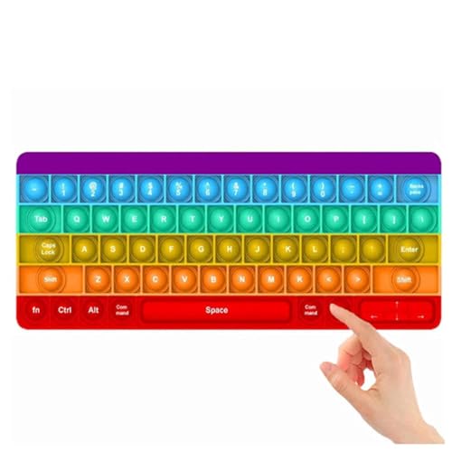 XRXRX Push Pop Toy Keyboard, Push Bubble Toy Color Keyboard Sensory Toy Silicone Extrusion Toy, Interactive Toy Stress Children's Adult Letters. von XRXRX