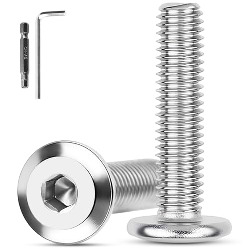 XRXYMQ 10 Stück M8 Schrauben M8 x 55 mm Flachkopfschrauben Edelstahl A2 V2A Linsenkopfschrauben Innensechskant Edelstahlschrauben für Haushaltsgeräte Bauwesen Industriemaschinen mit Hex Key von XRXYMQ