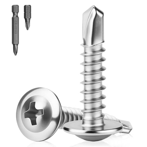 XRXYMQ 100 Stück Selbstschneidende Schrauben Edelstahl M4.2 x 38 mm Blechschrauben Selbstschneidend Bohrschrauben 410 Edelstahl Selbstschneidende Schrauben Metall mit Schraubendreher Bit XRXYMQ 100 Stück Selbstschneidende Schrauben Edelstahl M4.2 x 38 mm Blechschrauben Selbstschneidend Bohrschrauben 410 Edelstahl Selbstschneidende Schrauben Metall mit Schraubendreher Bit von XRXYMQ