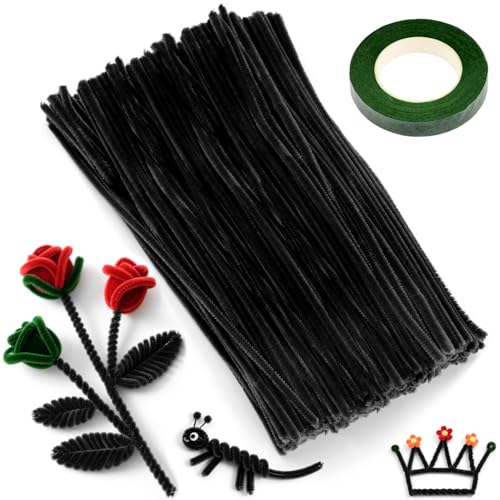 XRXYMQ 200 Stück Pfeifenreiniger Schwarz Pfeifenputzer 30 Cm Pipe Cleaner Dekorationen Chenilledraht Für Anderen Formen Dekorieren Handwerk Pipe Cleaner Flower Set Für Kreative DIY Handwerksprojekte XRXYMQ 200 Stück Pfeifenreiniger Schwarz Pfeifenputzer 30 Cm Pipe Cleaner Dekorationen Chenilledraht Für Anderen Formen Dekorieren Handwerk Pipe Cleaner Flower Set Für Kreative DIY Handwerksprojekte von XRXYMQ