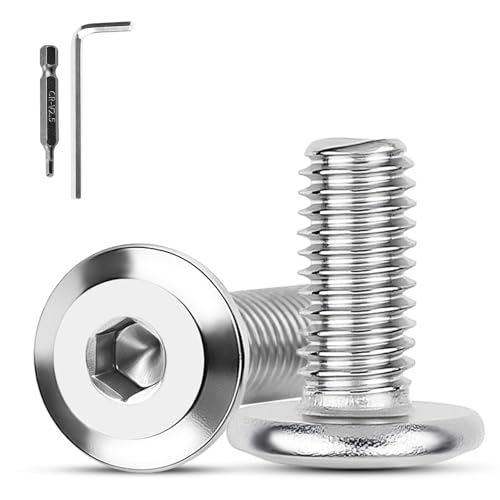 XRXYMQ 40 Stück M4 Schrauben M4 x 16 mm Flachkopfschrauben Edelstahl A2 V2A Linsenkopfschrauben Innensechskant Edelstahlschrauben für Haushaltsgeräte Bauwesen Industriemaschinen mit Hex Key von XRXYMQ
