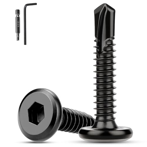 XRXYMQ 60 Stück Selbstschneidende Schrauben Edelstahl M5.5x32 mm Blechschrauben Selbstschneidend 410 Innensechskantschrauben Bohrschrauben Schwarze mit Schraubendreher Innensechskant Schlüssel XRXYMQ 60 Stück Selbstschneidende Schrauben Edelstahl M5.5x32 mm Blechschrauben Selbstschneidend 410 Innensechskantschrauben Bohrschrauben Schwarze mit Schraubendreher Innensechskant Schlüssel von XRXYMQ