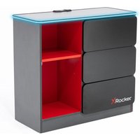 X Rocker Carbon-Tek Gaming Kommode mit LED-Beleuchtung - grau/rot von X Rocker