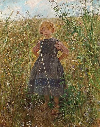 XSBPDPII Klassisches Ölgemälde Wand-Kunst Bild Leinwandk unstwerk Heideprinzeßchen Kleine Heideprinzessin von Fritz von Uhde Posterdrucke für Wohnkultur 60x90cm von XSBPDPII