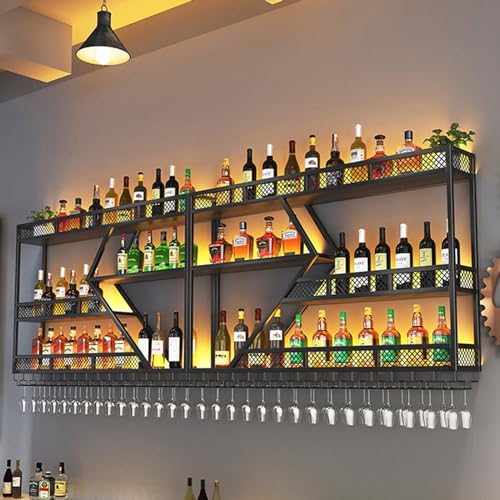 Hängendes Weinregal zur Wandmontage, Barregale zur Wandmontage, mit Weinglashalter, modernes Weinlagerregal zur Wandmontage, für die Dekoration von Küchenbars in Gold/Schwarz (Schwarz, 78,7 x 33,8 Z Hängendes Weinregal zur Wandmontage, Barregale zur Wandmontage, mit Weinglashalter, modernes Weinlagerregal zur Wandmontage, für die Dekoration von Küchenbars in Gold/Schwarz (Schwarz, 78,7 x 33,8 Z von XSDAJSD