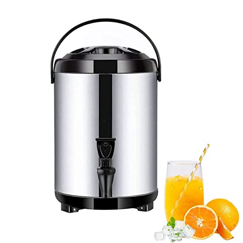 Heißwasserspender mit Wasserhahn, Edelstahl-Gastronomie-Urne, Thermostat-Wasserkessel 8 l/10 l/12 l, gewerblicher Kaffee-Urne-Isolierbehälter, isoliert für 10–12 Stunden, Schwarz, 8 l von XSDAJSD