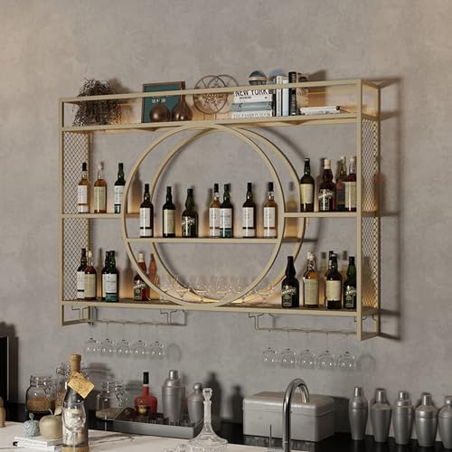 Modernes Weinregal zur Wandmontage mit Glashalter, schwebende Regale für die Bar, multifunktionales Lagerregal, Weinlager-Präsentationsregal, effizientes Organisieren und Präsentieren von Flaschen u Modernes Weinregal zur Wandmontage mit Glashalter, schwebende Regale für die Bar, multifunktionales Lagerregal, Weinlager-Präsentationsregal, effizientes Organisieren und Präsentieren von Flaschen u von XSDAJSD