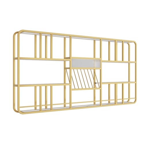 Verbessertes Weinregal aus Metall zur Wandmontage, Wand-Weinregale für Weinflaschen, Wandregal zur Präsentation von Weinflaschen, für die Dekoration von Hausbar und Esszimmer (Gold, 94,5 x 7,9 x 47, Verbessertes Weinregal aus Metall zur Wandmontage, Wand-Weinregale für Weinflaschen, Wandregal zur Präsentation von Weinflaschen, für die Dekoration von Hausbar und Esszimmer (Gold, 94,5 x 7,9 x 47, von XSDAJSD