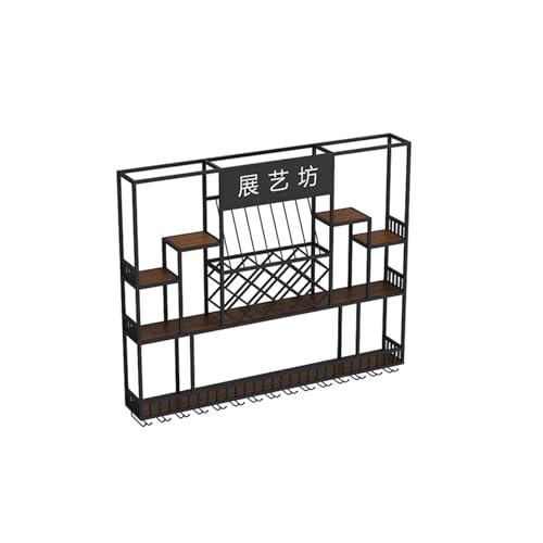 Weinregal aus Metall zur Wandmontage, Wandregal zur Präsentation von Weinflaschen, wandmontiertes Weinregal mit Glashalter, für die Dekoration von Hausbar und Esszimmer (schwarz, 47,2 x 7,9 x 47,2 Z Weinregal aus Metall zur Wandmontage, Wandregal zur Präsentation von Weinflaschen, wandmontiertes Weinregal mit Glashalter, für die Dekoration von Hausbar und Esszimmer (schwarz, 47,2 x 7,9 x 47,2 Z von XSDAJSD