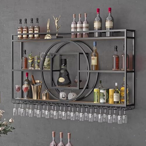 Weinregal aus Metall zur Wandmontage, mit LED-Licht, moderne Barregale zur Wandmontage mit Glashalter, Barregal im chinesischen Stil, glücksbringende multifunktionale Barregale, für Hausbars und Küc Weinregal aus Metall zur Wandmontage, mit LED-Licht, moderne Barregale zur Wandmontage mit Glashalter, Barregal im chinesischen Stil, glücksbringende multifunktionale Barregale, für Hausbars und Küc von XSDAJSD